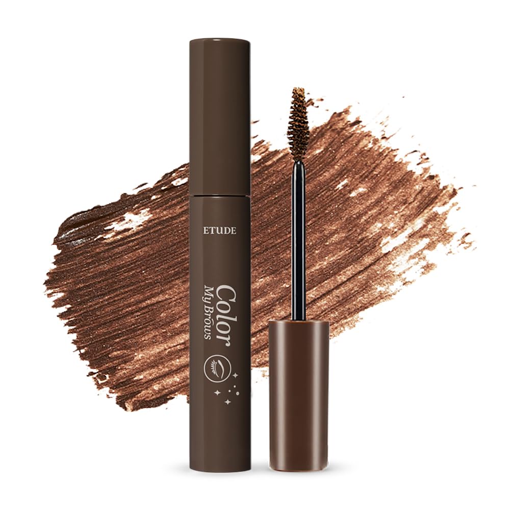 ETUDE Color My Brows – Natural 3D Brow Mascara with Beeswax & Carnauba Wax | Long-Lasting, Moisturizing, Smudge-Free Eyebrow Tint (Rich Brown)