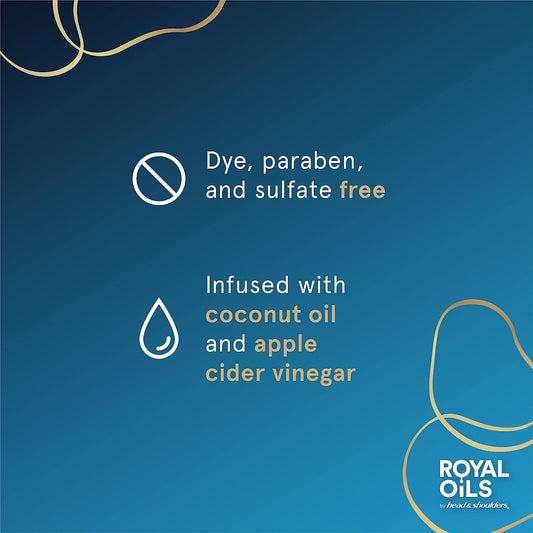 Head & Shoulders Royal Oils Sulfate-Free Shampoo & Conditioner Set | Anti-Dandruff Relief & Scalp Hydration for Curly & Coily Hair | Coconut Oil + Apple Cider Vinegar