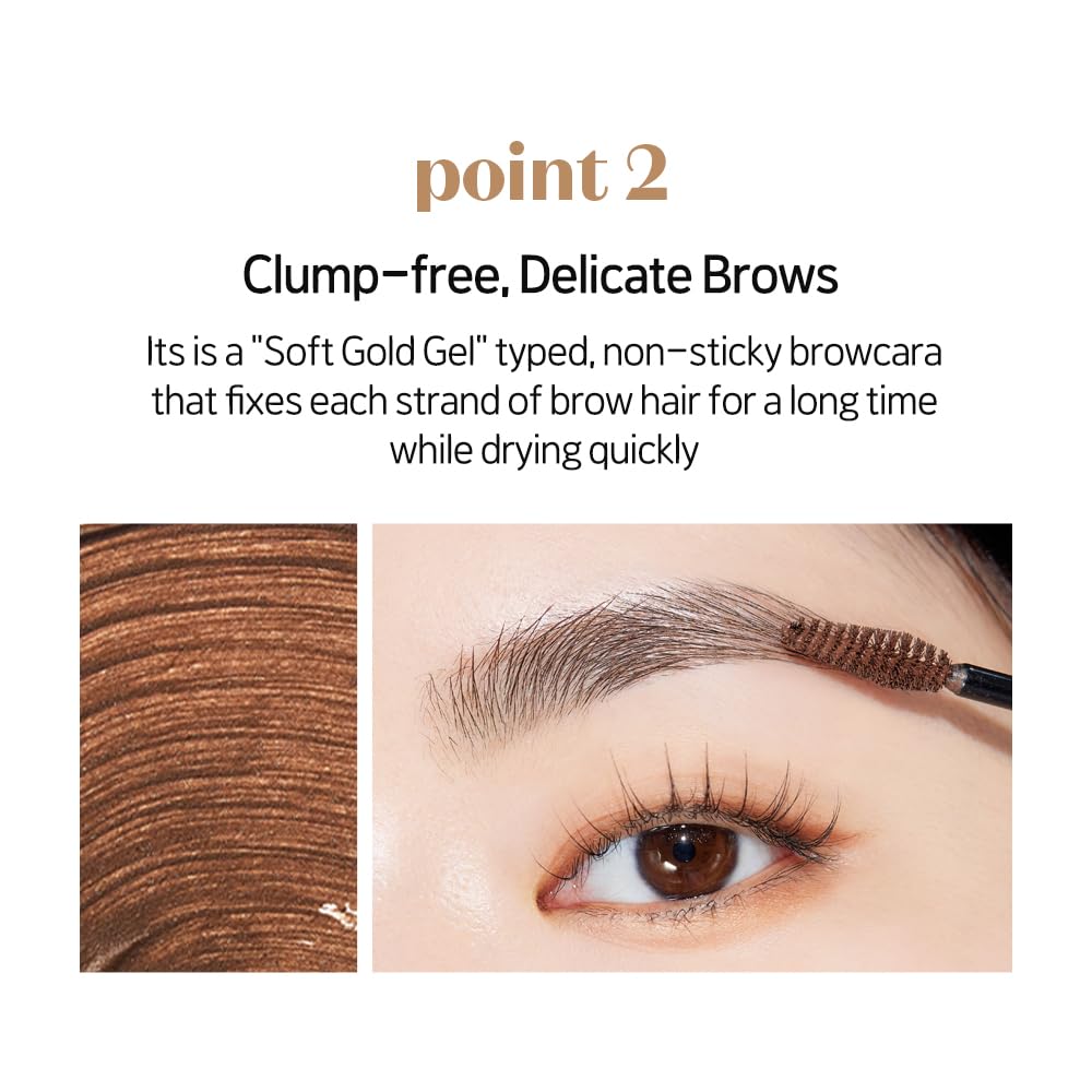 ETUDE Color My Brows – Natural 3D Brow Mascara with Beeswax & Carnauba Wax | Long-Lasting, Moisturizing, Smudge-Free Eyebrow Tint (Rich Brown)
