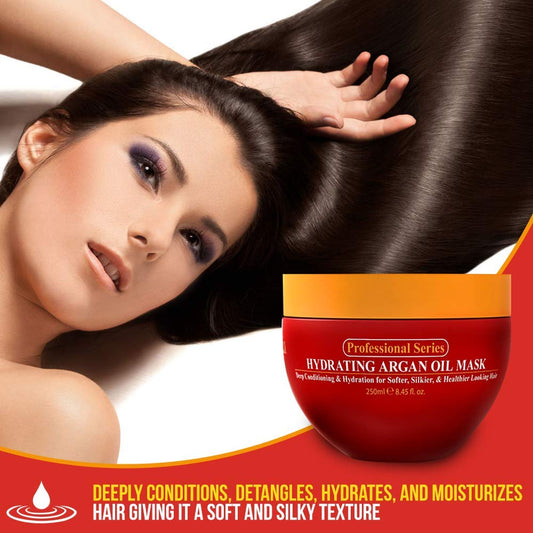 Arvazallia Hydrating Argan Oil Hair Mask & Deep Conditioner – 8.45 oz Jar