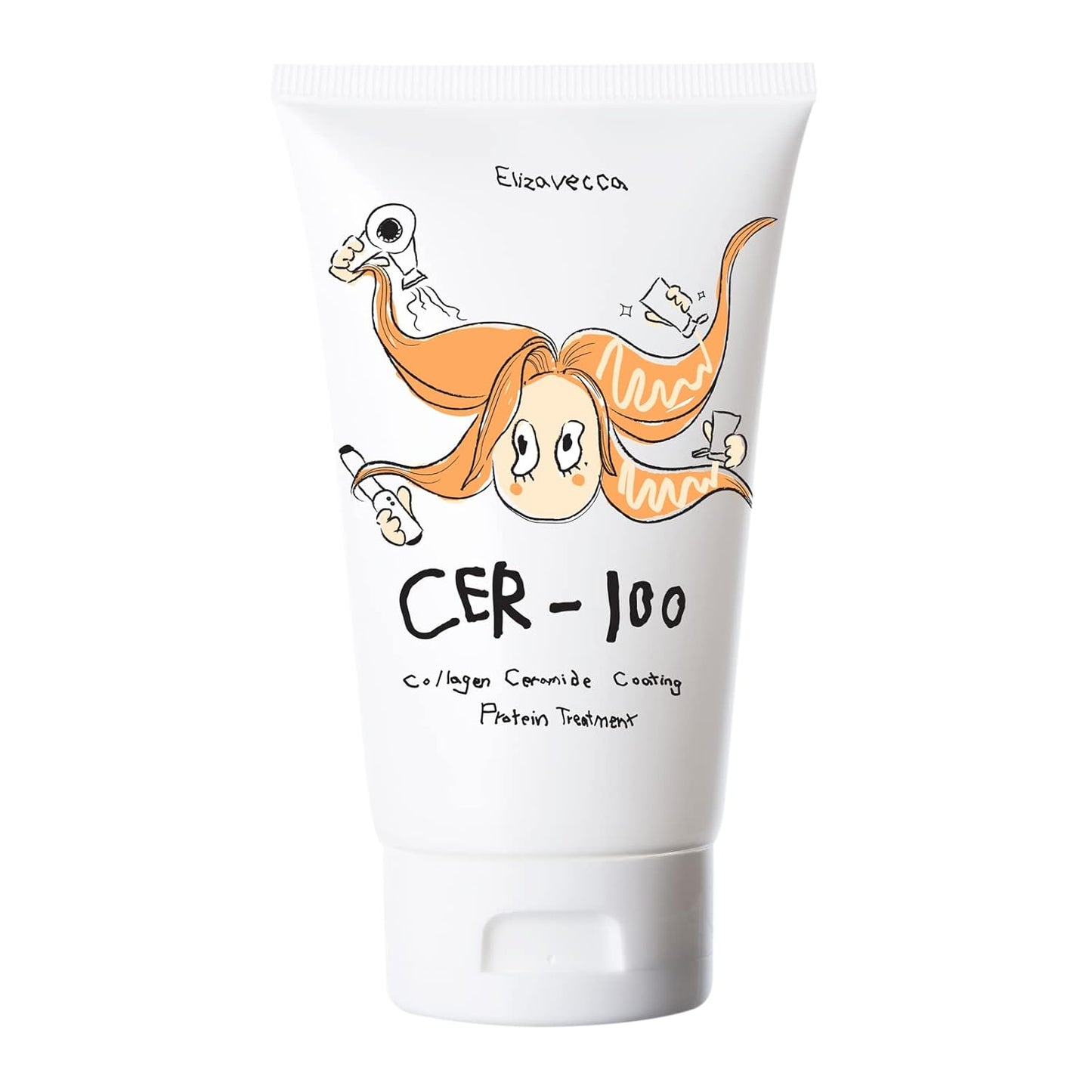 Elizavecca CER-100 Collagen Coating Hair Protein Treatment | Deep Repair Mask for Damaged & Over-Processed Hair (100ml / 3.38 fl oz)