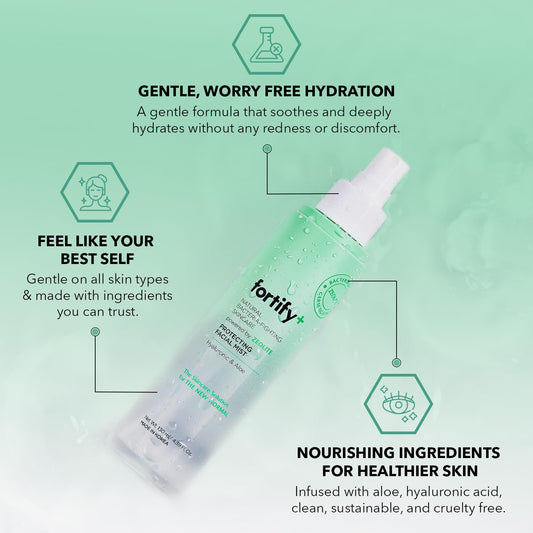Fortify 9-in-1 Korean Facial Mist Spray – Hydrating & Soothing Face Spray with Hyaluronic Acid & Aloe Vera, Alcohol-Free, Dermatologist Tested (130ml/4.39oz)