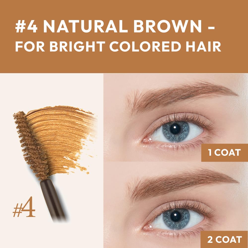 ETUDE Color My Brows – Natural 3D Brow Mascara with Beeswax & Carnauba Wax | Long-Lasting, Moisturizing, Smudge-Free Eyebrow Tint (Rich Brown)