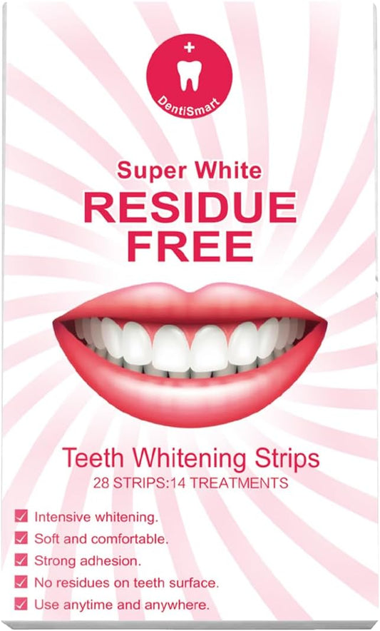 Teeth Whitening Strips – DentiSmart Enamel-Safe Formula | 28 Strips for Sensitive Teeth, Stain Removal & Brighter Smile