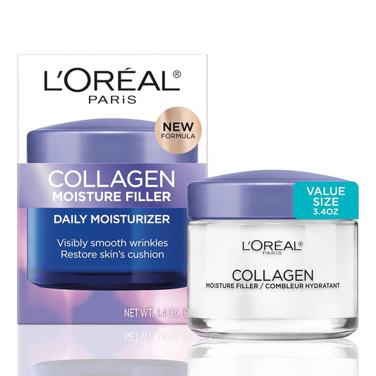L’Oreal Paris Collagen Daily Face Moisturizer – Anti-Aging Cream for Wrinkle Reduction & Intense Hydration, 1.7 oz