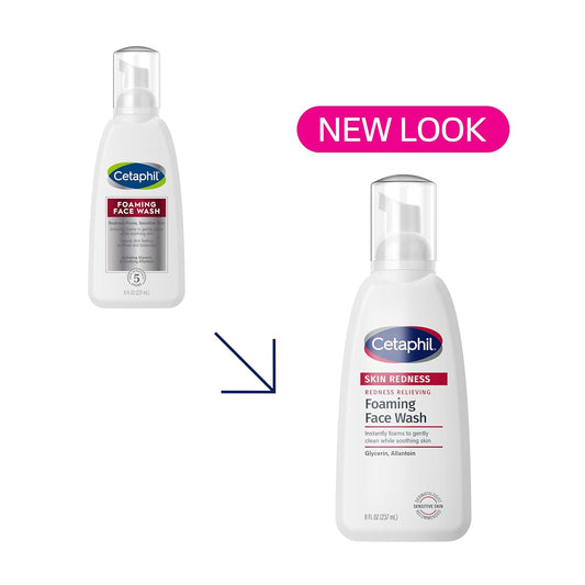 Cetaphil Redness Relieving Foaming Face Wash – 8 oz, Sensitive Skin Care