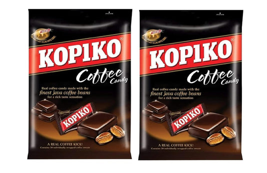 Kopiko Coffee Hard Candy | Made with Real Coffee Extract | 175g Pouch × Pack of 2 (Imported, Vegetarian)