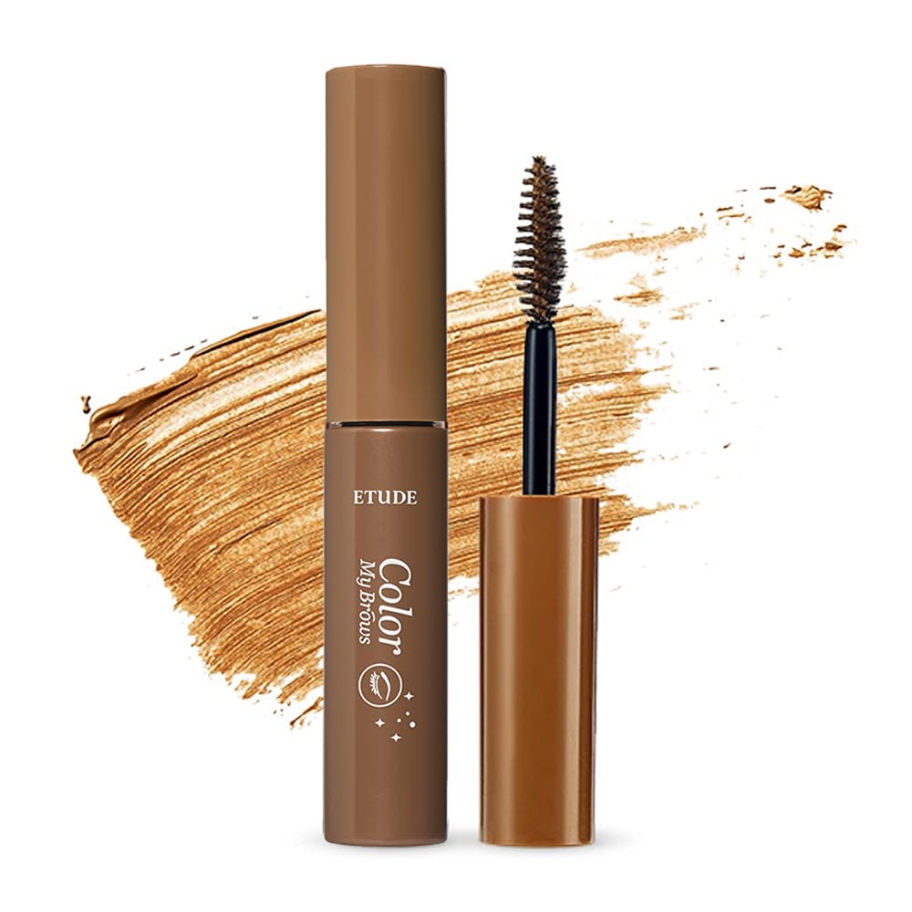 ETUDE Color My Brows – Natural 3D Brow Mascara with Beeswax & Carnauba Wax | Long-Lasting, Moisturizing, Smudge-Free Eyebrow Tint (Rich Brown)
