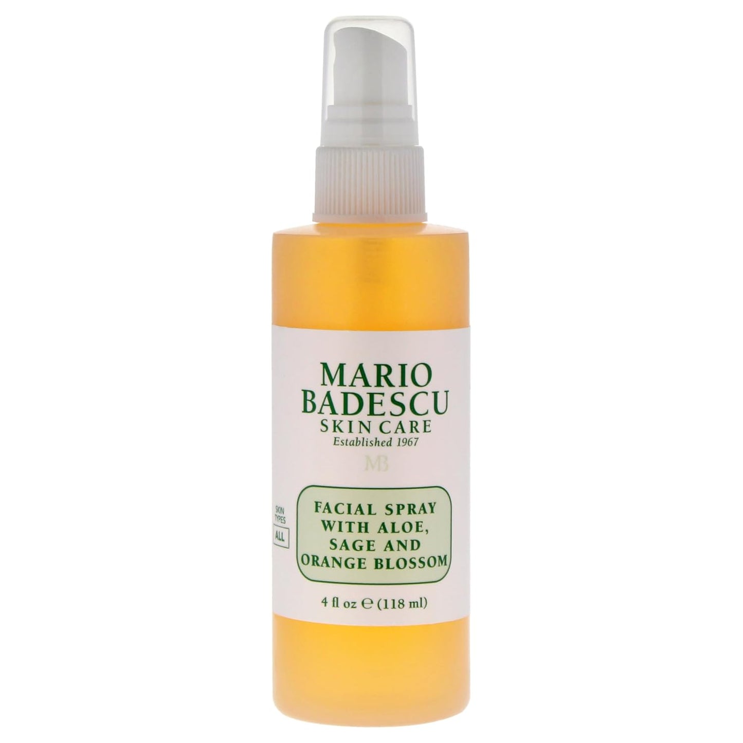 Mario Badescu Facial Spray with Aloe, Sage & Orange Blossom – Hydrating & Refreshing Face Mist for All Skin Types – 4 fl oz