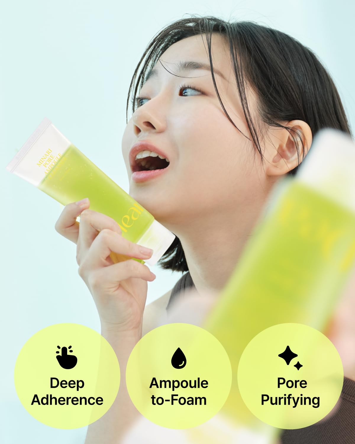 Minari Ampoule Cleanser – Korean Water Parsley & Kakadu Plum Extract | Hydrating, Gentle Daily Facial Cleanser, 70ml