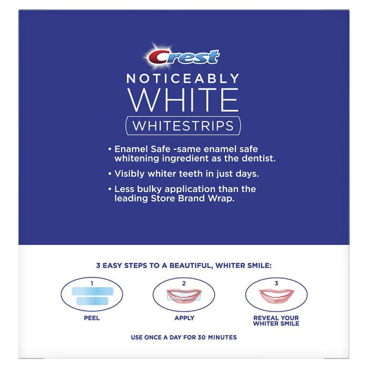 Crest Noticeably White Whitening Strips – 20 Strips, 10 Treatments for a Brighter Smile