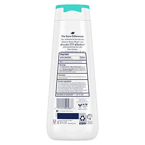 Dove Antibacterial Body Wash – 20 oz, Moisturizing & Hydrating for All Skin Types