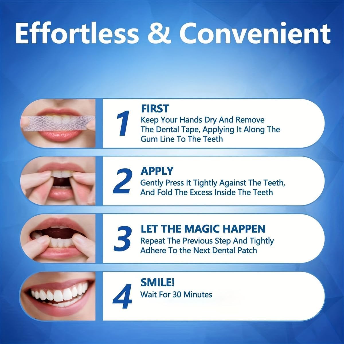 AURANY 9D Sensitive Teeth Whitening Strips – 28 Strips (14 Pairs) Enamel-Safe, Non-Sensitive Formula for Coffee & Smoking Stains – Fast, Gentle Whitening Kit
