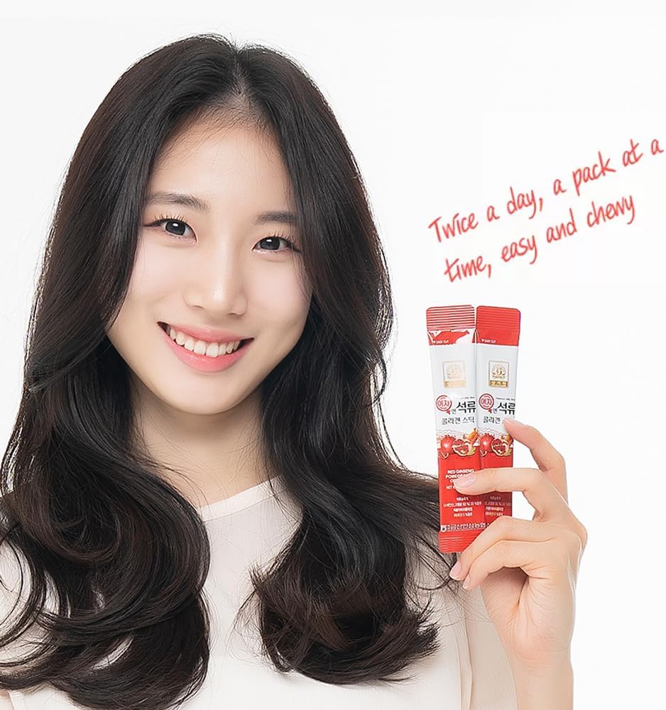 Baekje Geumsan Korean Pomegranate Collagen Jelly Stick – 5 Packs (30 Sticks Each) | Anti-Aging, Skin Hydration, Hair & Nail Support, Women’s Health Supplement