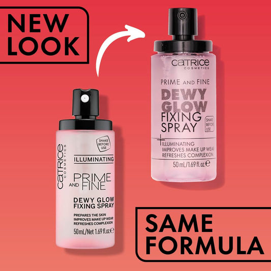 Catrice Prime & Fine Illuminating Dewy Glow Spray – Vegan, Cruelty-Free Fixing Mist, Paraben-Free – 3oz