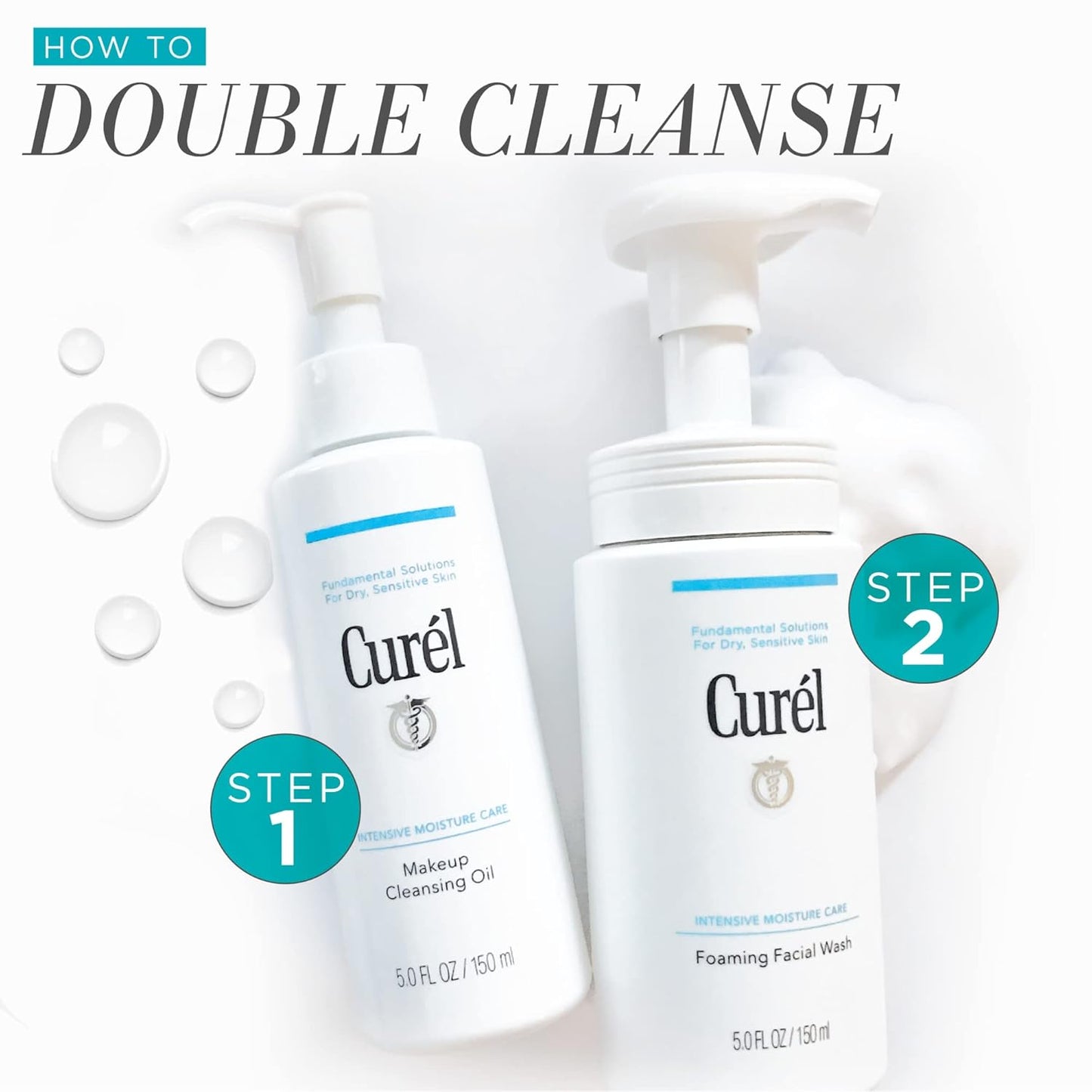 Curel Foaming Face Wash for Sensitive Skin – Hydrating, pH-Balanced Daily Cleanser, Fragrance-Free, 5oz