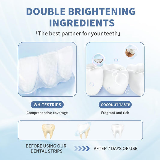 Somall 3-Day Rapid Teeth Whitening Strips – 28 Enamel-Safe Strips for Sensitive Teeth, Professional 9D Formula, Dentist Certified, Coffee & Smoking Stain Removal, Fresh Mint Flavor