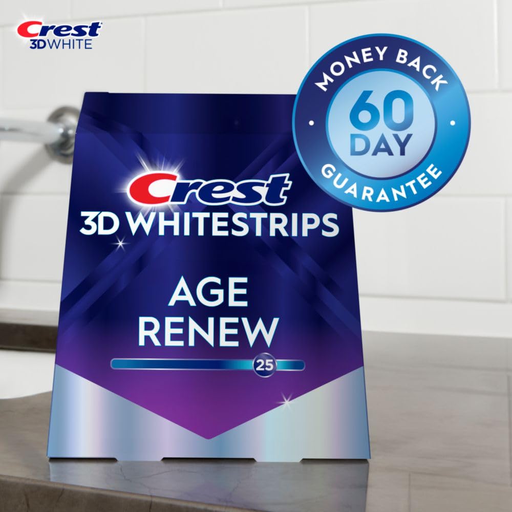 Crest 3D Whitestrips Age Renew – Professional Teeth Whitening Kit, 21-Day Treatment with 42 Enamel-Safe Strips
