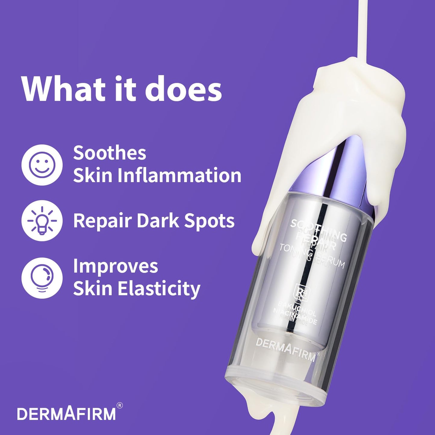 DERMAFIRM Bakuchiol Retinol Serum R4 with Niacinamide & Peptides – Anti-Aging, Soothing & Repairing Korean Face Serum for Glass Skin (30ml)