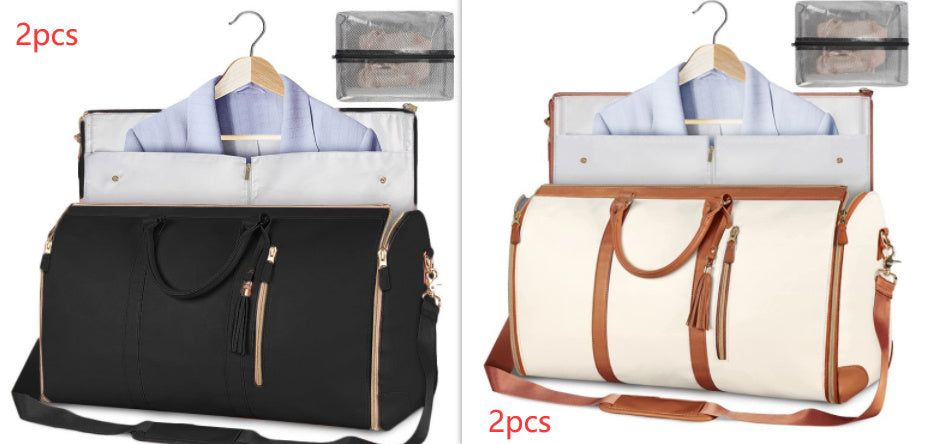Large Capacity Travel Duffle Bag Women's Handbag Folding Suit Bag Waterproof Clothes Totes - LUXURY GLOW