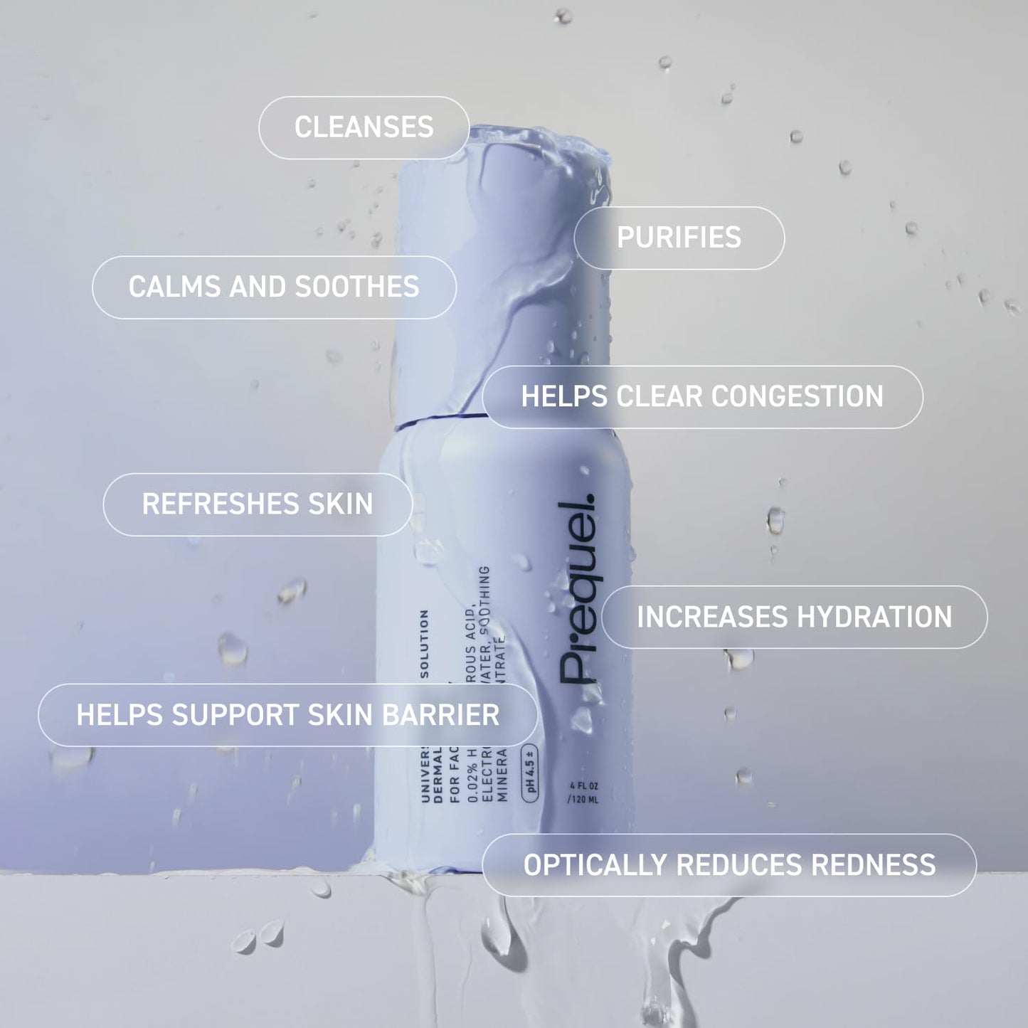 Prequel Skin Universal Hypochlorous Acid Spray – HOCL Face & Body Cleanser, 4oz