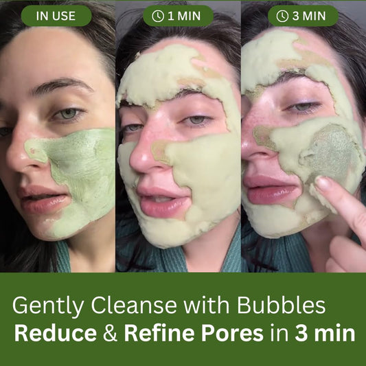 P.CALM Holy Basil Bubble Deep Mask – Pore Cleansing, Blackhead Removal & Hydrating Clay-to-Bubble Wash-Off Pack (90g)