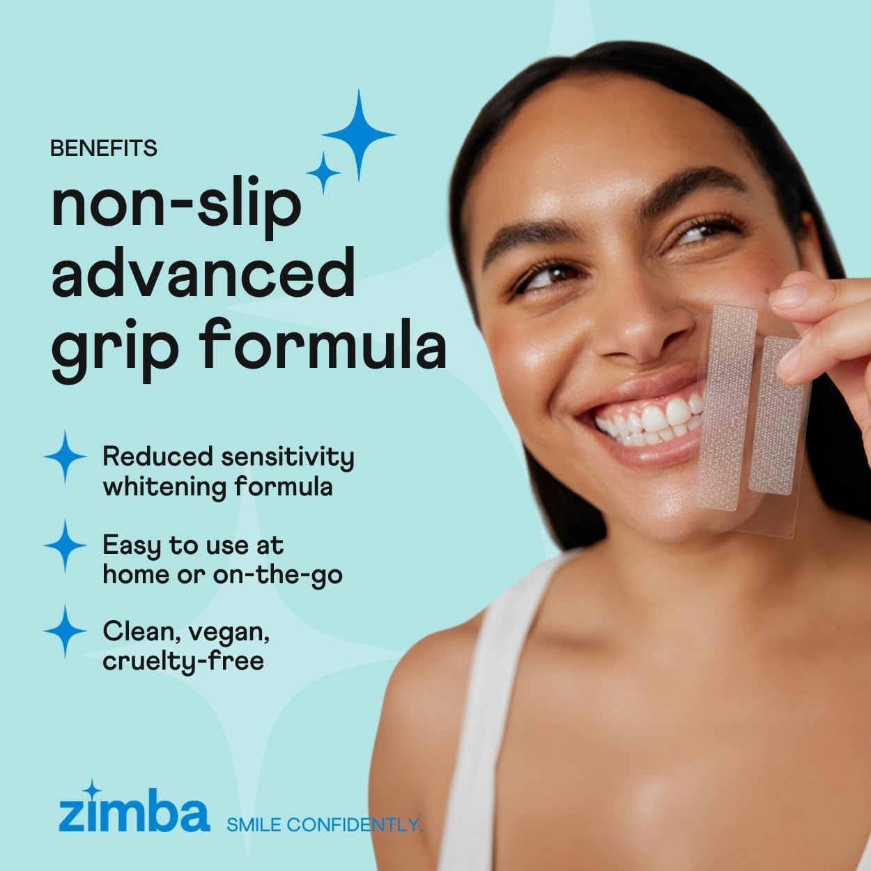 Zimba Mint Teeth Whitening Strips – Vegan, Enamel-Safe, 14-Day Treatment, Instant Bright Smile