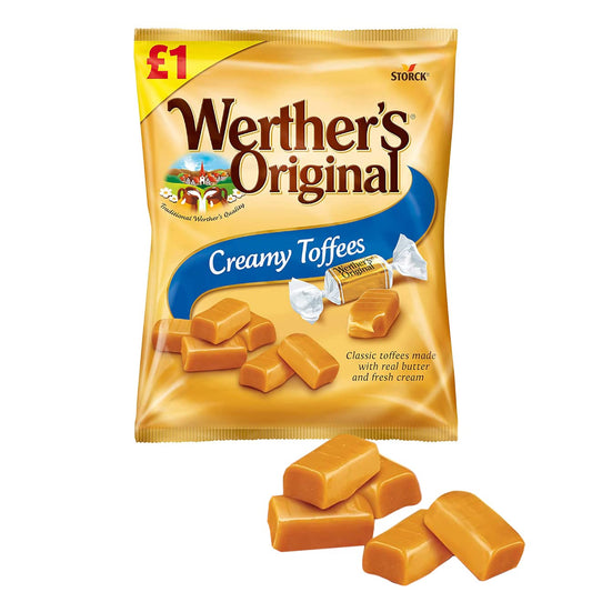 Werther’s Original Creamy Toffees 110g – Classic Caramel Toffee Candy (Imported)