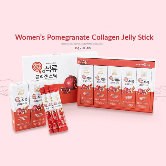 Baekje Geumsan Korean Pomegranate Collagen Jelly Stick – 5 Packs (30 Sticks Each) | Anti-Aging, Skin Hydration, Hair & Nail Support, Women’s Health Supplement