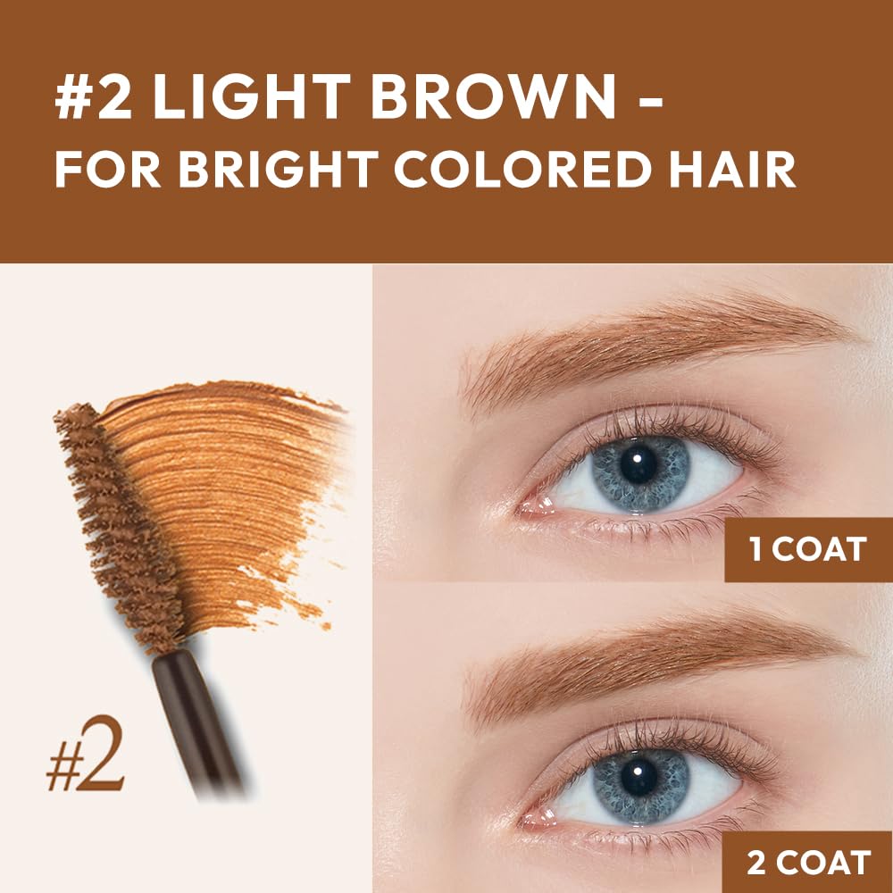 ETUDE Color My Brows – Natural 3D Brow Mascara with Beeswax & Carnauba Wax | Long-Lasting, Moisturizing, Smudge-Free Eyebrow Tint (Rich Brown)