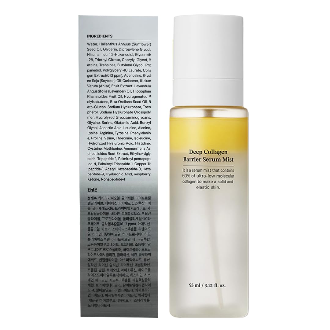 SUNGBOON EDITOR Deep Collagen Barrier Serum Mist – 600,000ppm Real Collagen & Multi-Peptides for Hydration, Wrinkle Care & Radiant Skin – Korean Anti-Aging Face Mist – 120ml