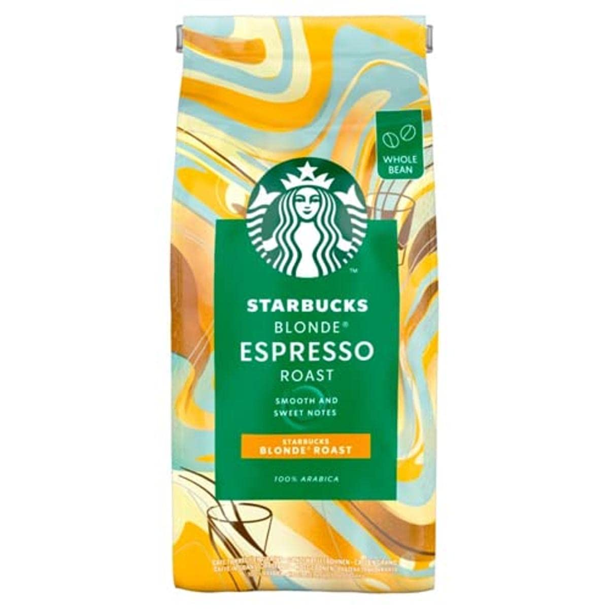 STARBUCKS Blonde Espresso Roast Whole Bean Coffee 200g – Light Roast, Imported