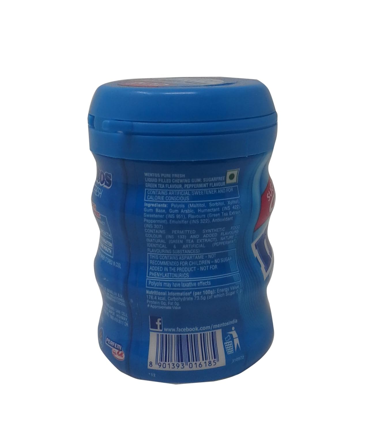 Mentos Pure Fresh Mint Chewing Gum – Sugar Free Gum Bottle (56g, 50 Pieces) | Long-Lasting Freshness & Breath Purifier | Vegetarian