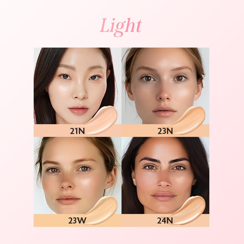 MilkTouch Cushion Foundation – 24H Hydrating Korean Foundation with Radiant, Crease-Free & Non-Oxidizing Coverage (21N Natural Beige)