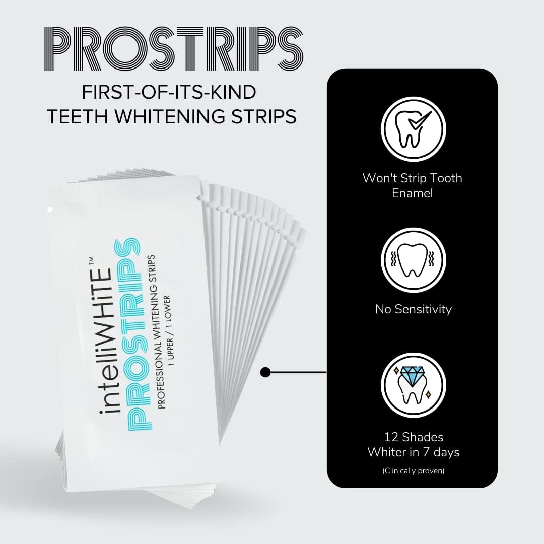Prostrips Teeth Whitening – 12 Shades Whiter, Enamel-Safe, No Sensitivity, 28 Gentle Strips with Minerals
