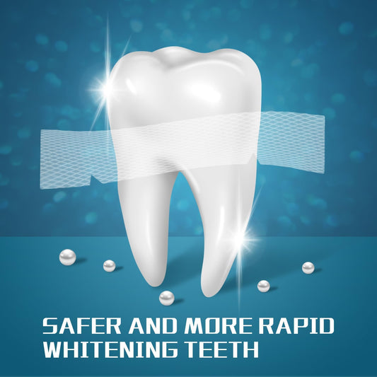 Pdoo Teeth Whitening Strips – 14 Sensitive-Safe Treatments, 28 Non-Slip Strips for Fast Stain Removal from Coffee, Wine & Smoking