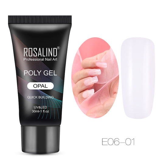 Gel para extensiones de uñas ROSALIND Crystal: fototerapia UV de larga duración (30 ml)