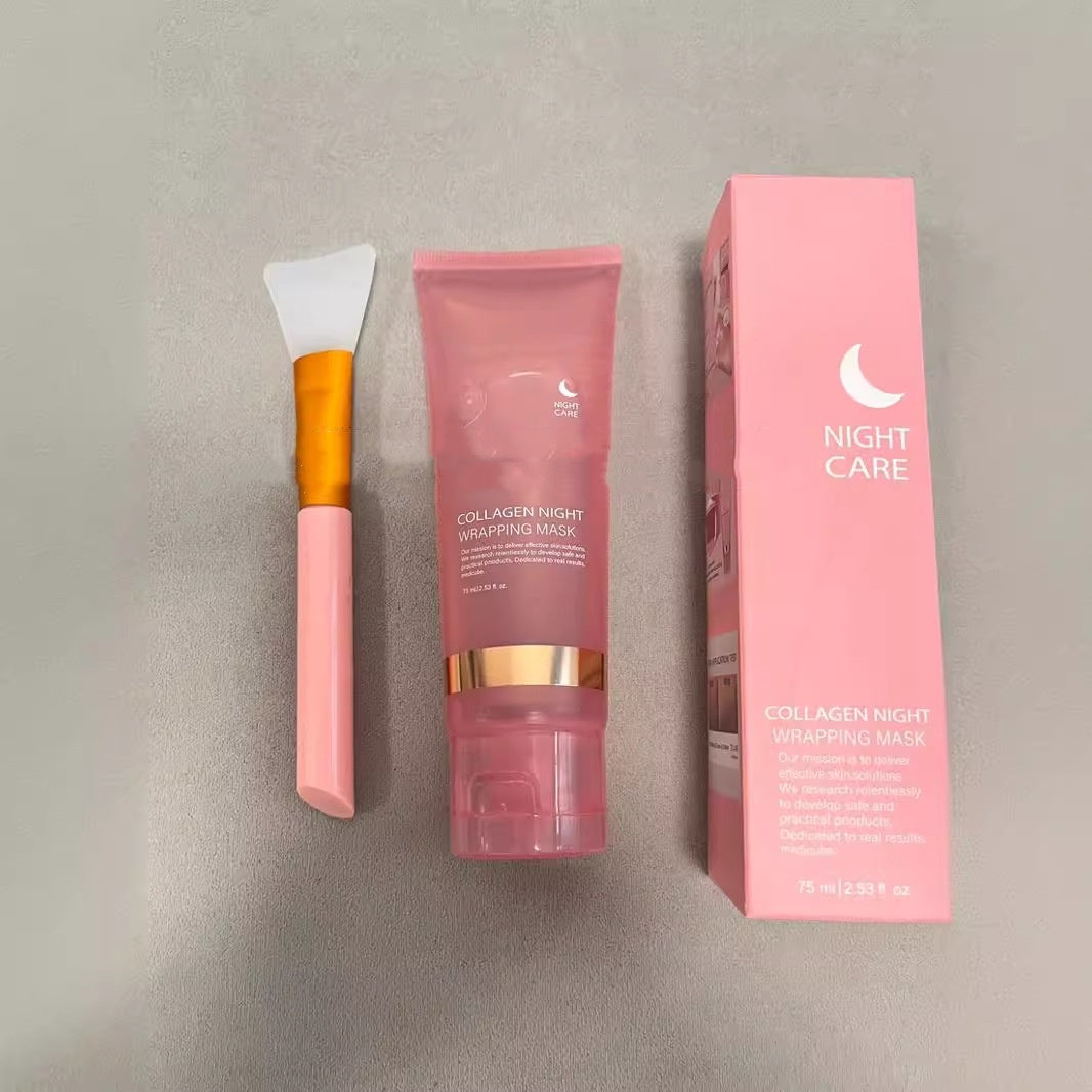 قناع تغليف ليلي بالكولاجين من LuxuryGlow - قناع لشد البشرة وترطيبها ومضاد للتجاعيد