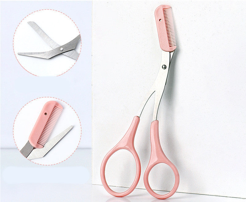 LuxuryGlow Curved Eyebrow Trimming Knife with Comb – Precision Brow Shaper Tool