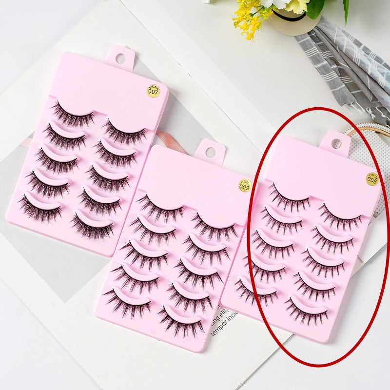 Pestañas Manga LuxuryGlow: 5 pares de pestañas postizas naturales y tenues para cosplay de anime