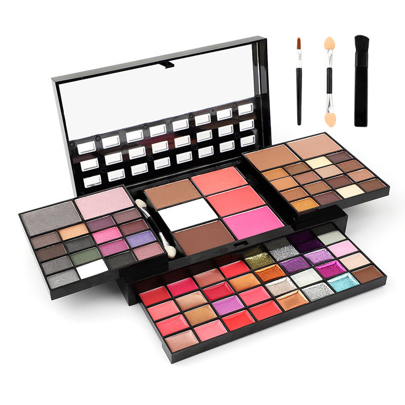 LuxuryGlow 74-Color All-in-One Makeup Kit – Eyeshadow, Lip Gloss, Blush & More