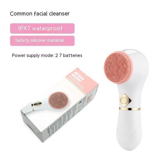 Cepillo limpiador facial eléctrico LuxuryGlow: limpiador profundo de poros y exfoliante (blanco)
