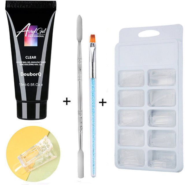 DouborQ DIY Nail Art Extension Kit – Gel Polish, Brushes & Nail Stickers Set