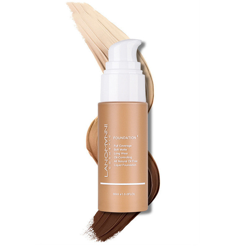 Base de maquillaje líquida LANGMANNI Oil-Control – Corrector mate de cobertura total (13 tonos)