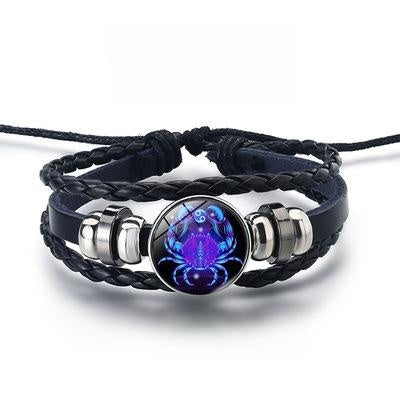 Pulsera luminosa LuxuryGlow de las 12 constelaciones: joyería unisex del zodiaco que brilla en la oscuridad
