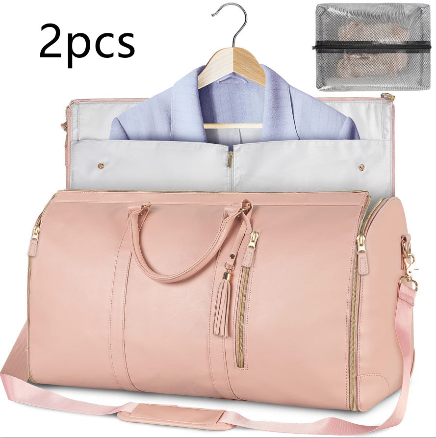 Large Capacity Travel Duffle Bag Women's Handbag Folding Suit Bag Waterproof Clothes Totes - LUXURY GLOW