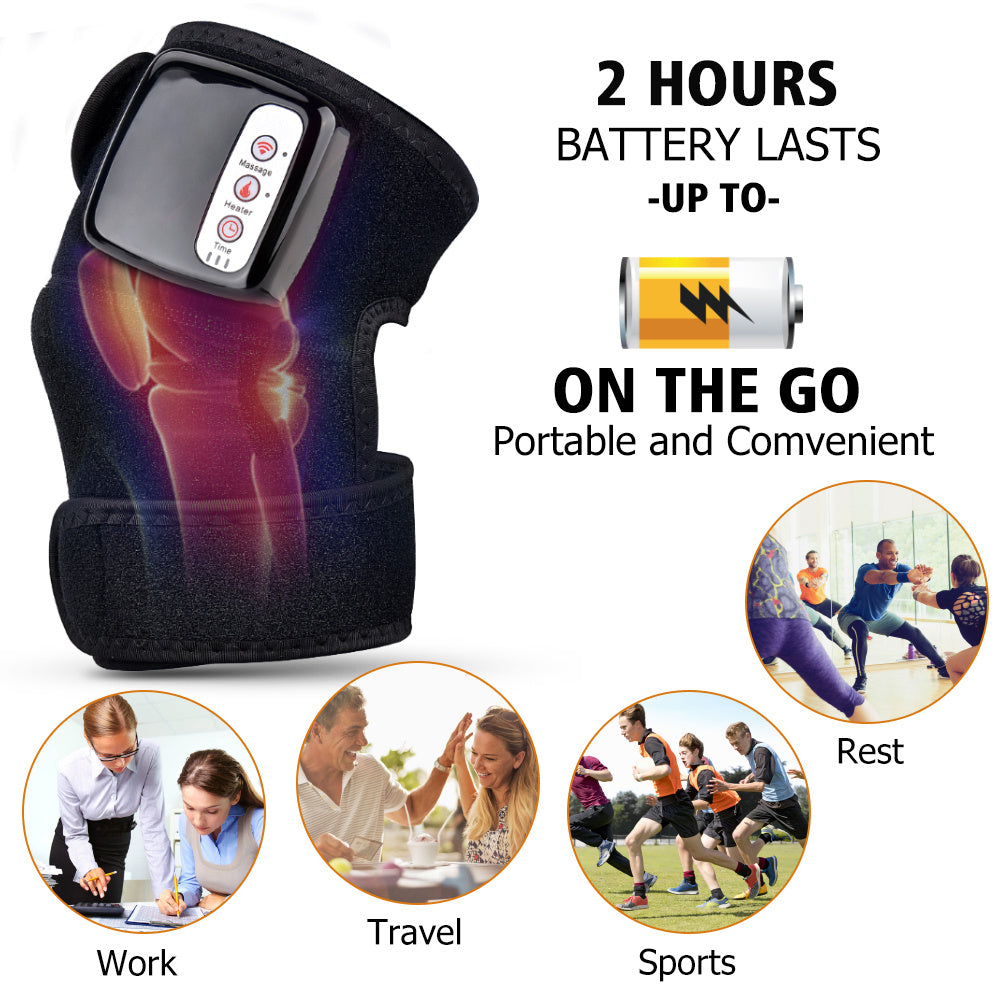 LuxuryGlow Electric Heating Knee Massager – Infrared Vibration Therapy Wrap for Pain Relief