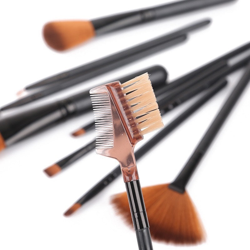 LuxuryGlow 12-Piece Premium Makeup Brush Set with Storage Barrel – Blush, Eyeshadow, Highlighter & More