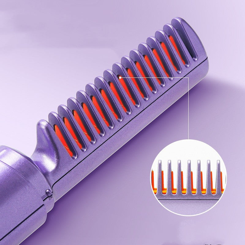 LuxuryGlow Wireless Hair Straightener & Curler Brush – Fast Heating, USB Rechargeable