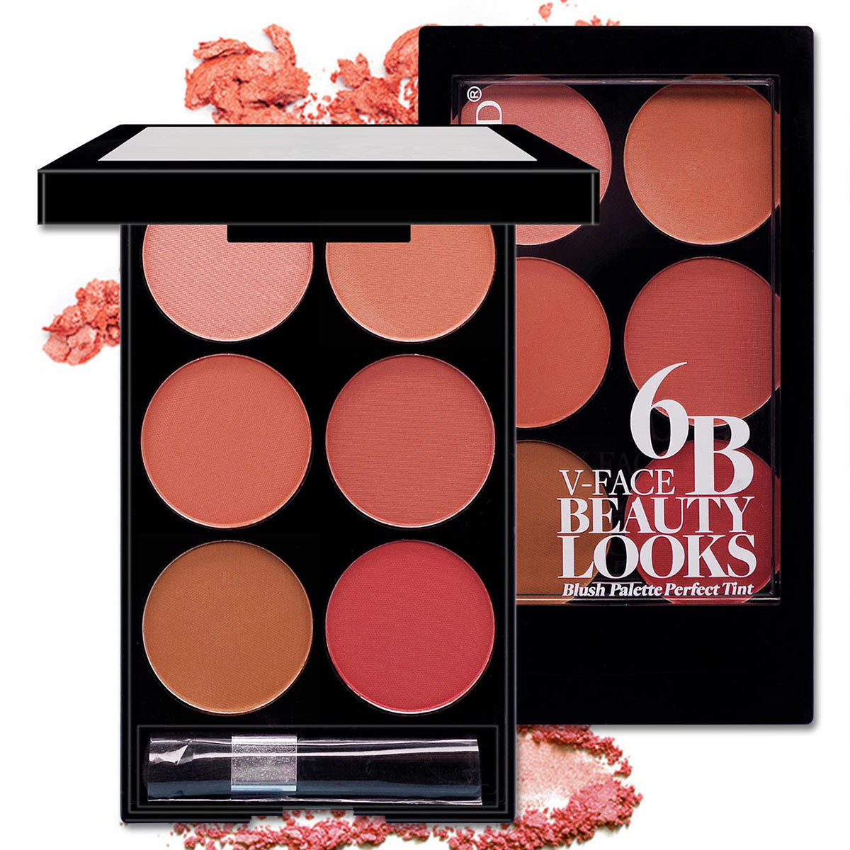 LuxuryGlow 6-Color Blush & Contour Palette – Multicolor Face Sculpting Makeup